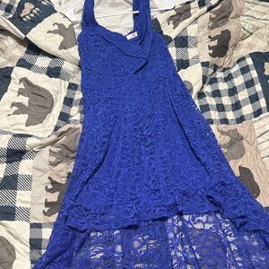 Elegant Blue Lace Dress